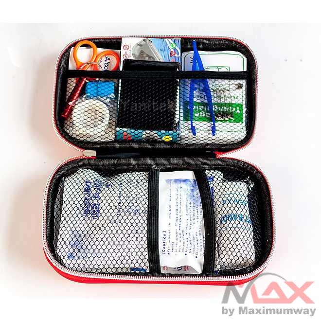 FervorFox Tas P3K kotak obat darurat First Aid Kit 18 in 1 emergency perlengkapan rumah mobil