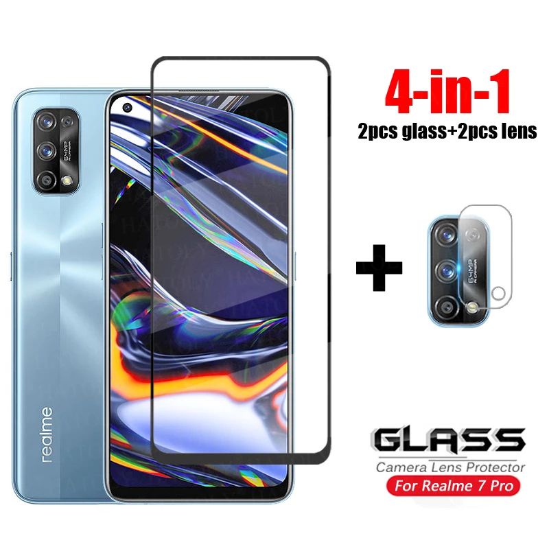 3IN1 TEMPERED GLASS LAYAR KAMERA SKIN CARBON REALME 7 PRO REALMI 7PRO TG ANTI GORES FULL SCREEN