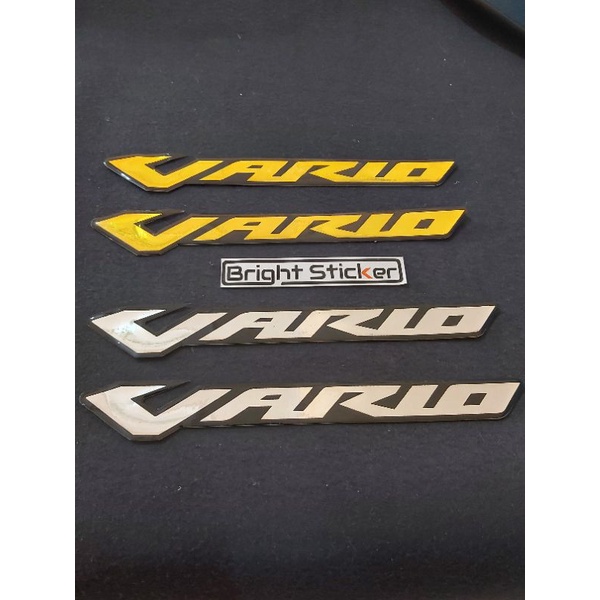 STICKER EMBLEM VARIO GOLD DAN SILVER TIMBUL 3D