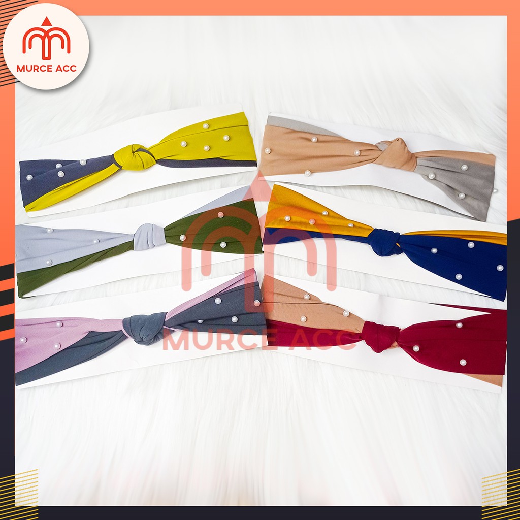 Bandana Korea Ikat Mutiara Adriana High Quality