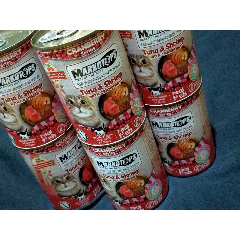 Markotops Tuna &amp; Shrimp with Cranberry 400gr Makanan Kucing Basah Kaleng