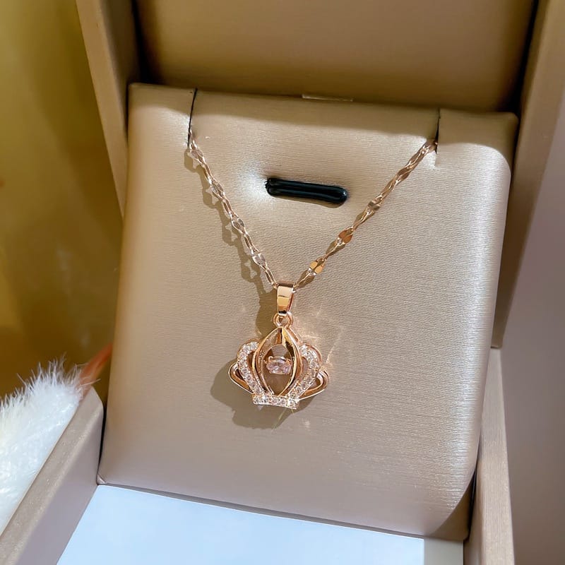 [ Bayar Ditempat ] Kalung Titanium Original Rantai Rose Gold 45 Cm / Accesories Wanita Kalung Lapis Emas 18K Rose Gold / Kalung Titanium Impor