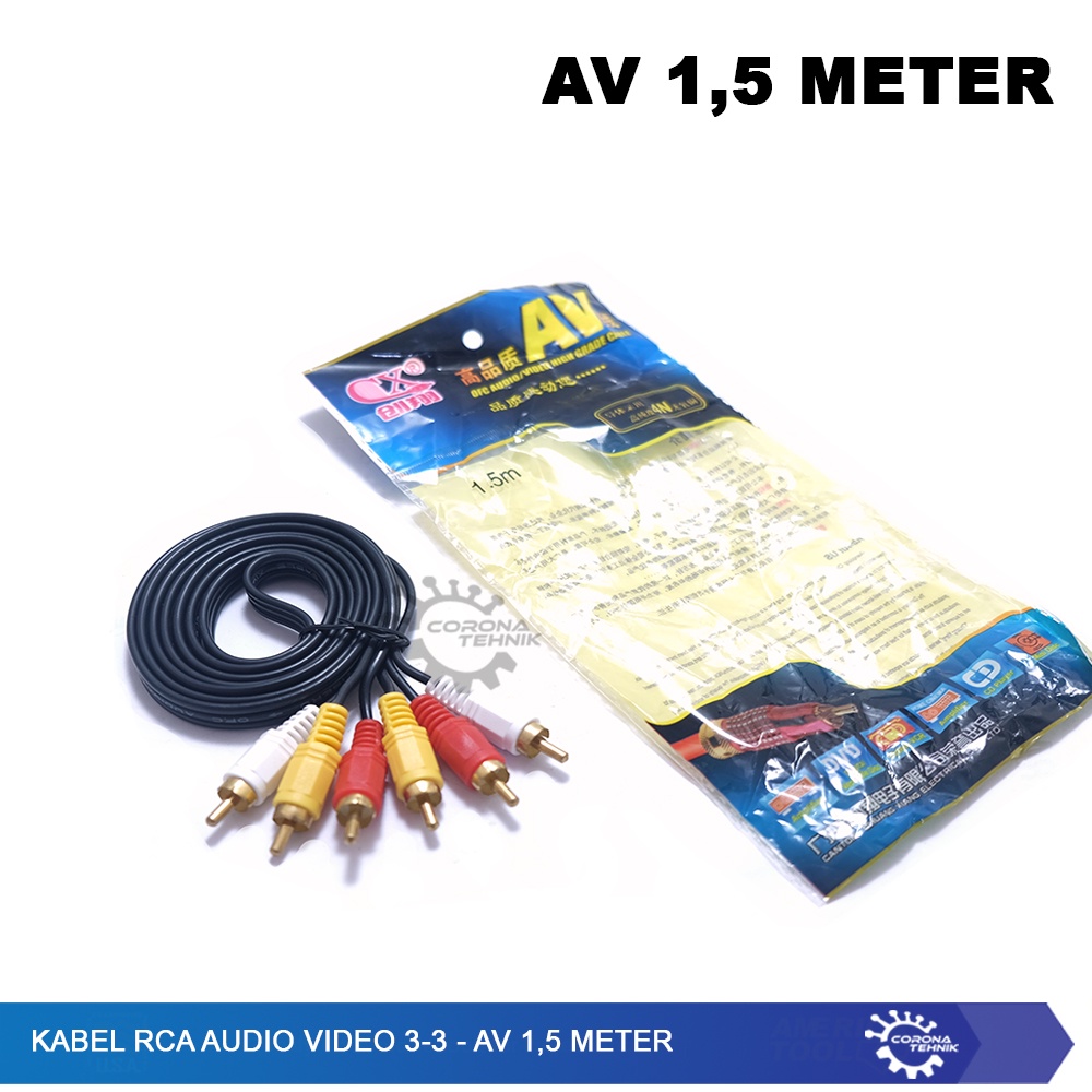 AV 1,5 Meter - Kabel RCA Audio Video 3-3