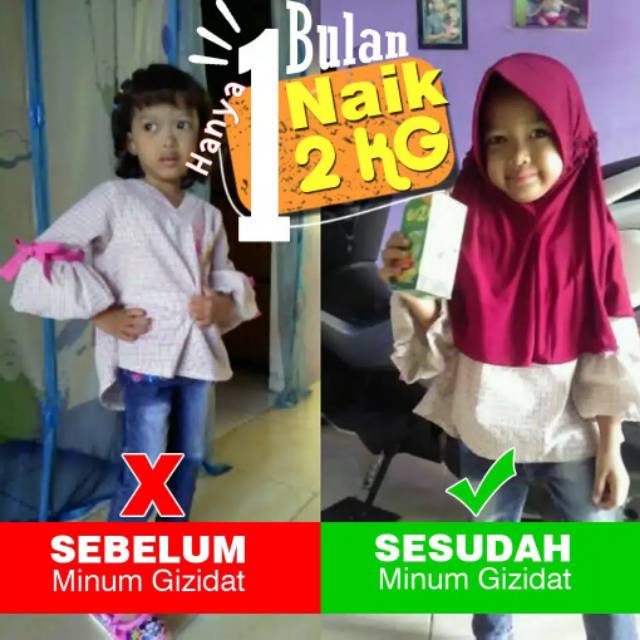 GIZIDAT 10 BOTOL  - Vitamin Penambah Nafsu Makan - Anak Sehat Cerdas Madu Gemuk Badan 100% Alami