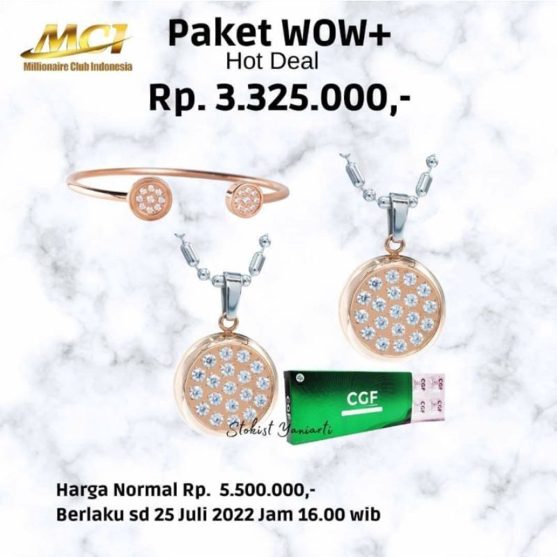 PROMO MCI  PAKET WOW + HOT DEAL / Kalung kesehatan MCI _ Gelang kesehatan MCI ASLI
