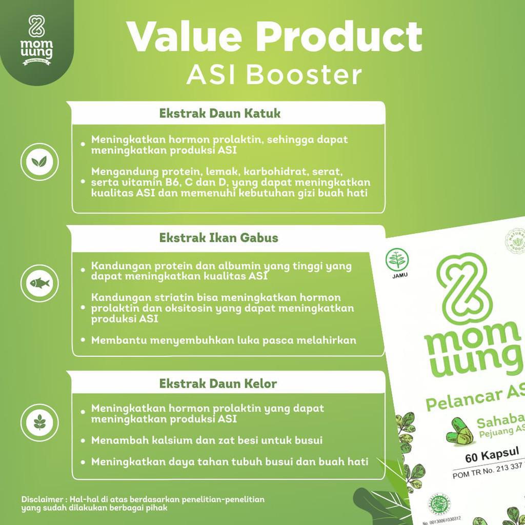 MOM UUNG ASI Booster 60 kapsul Kelorcap MOMU UNG Herbal