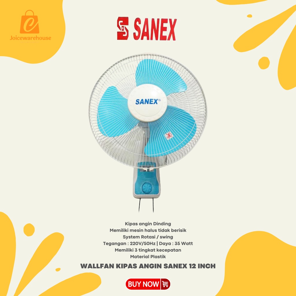 WALLFAN KIPAS ANGIN SANEX 12 INCH / WALL FAN SANEX 12 INCH