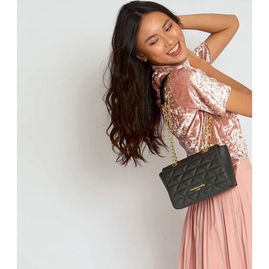 TAS SOPHIE MARTIN PARIS DISKON TAS SLEMPANG WANITA NOIRE QUALITED SLING BAG