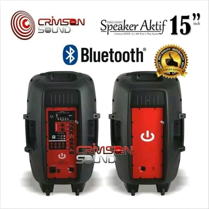 paketan karaoke crimson 15 inch bluetooth speaker aktiv dan pasif 15 soul free stand aktiv pasiv