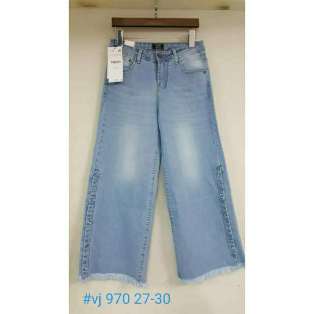 #970 VJ IMPORT JEANS KULOT RUMBAI KANCING SAMPING