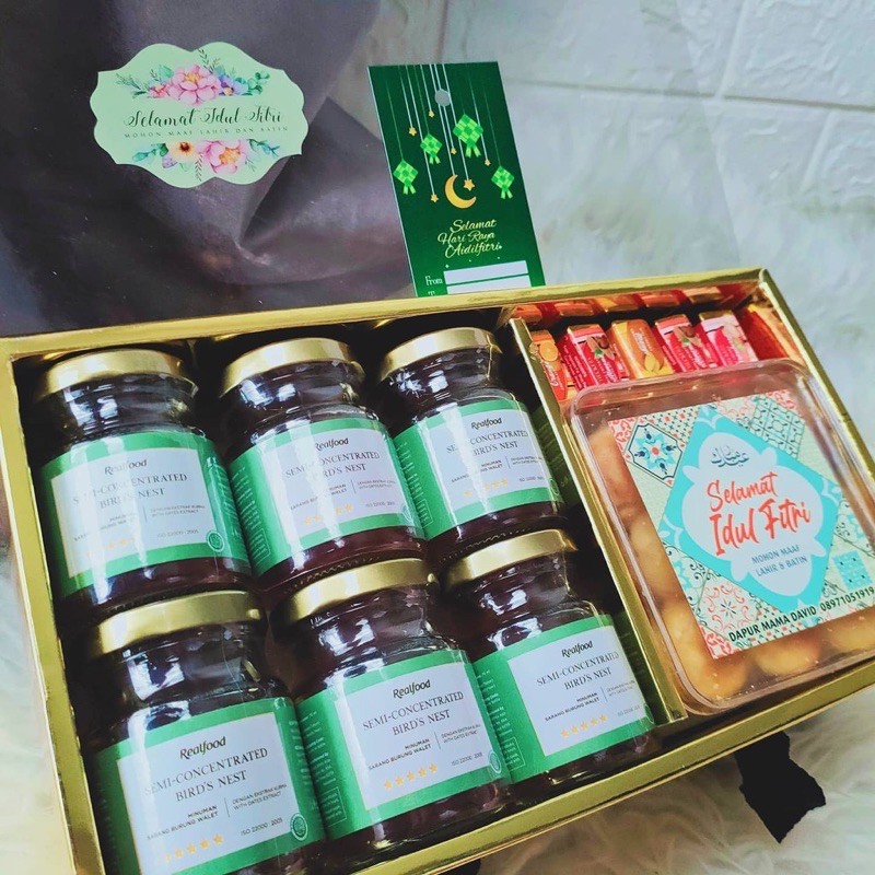 

Hampers Realfood Idul Fitri 6 Jar Walet + Cookies + Coklat
