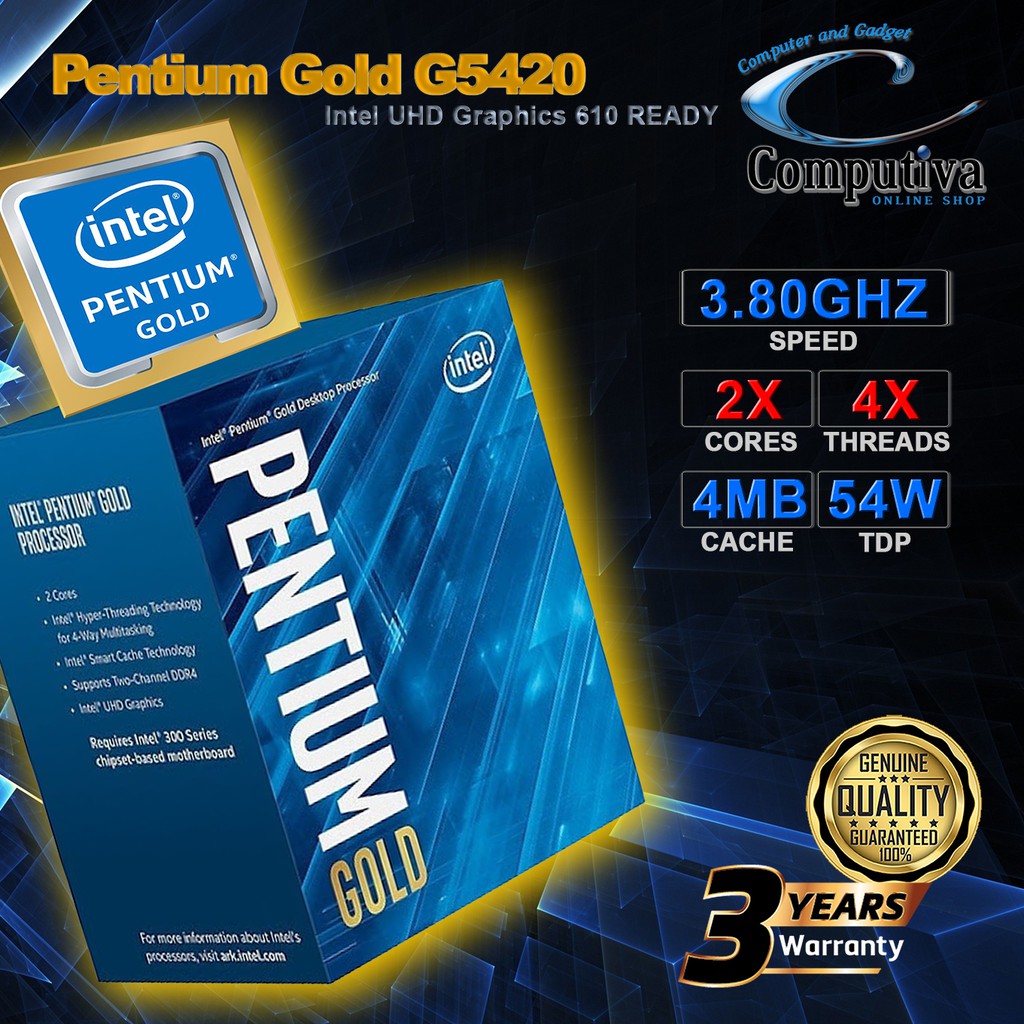 INTEL PENTIUM GOLD G5420 BOX (LGA 1151, 3.80GHZ, 4MB)