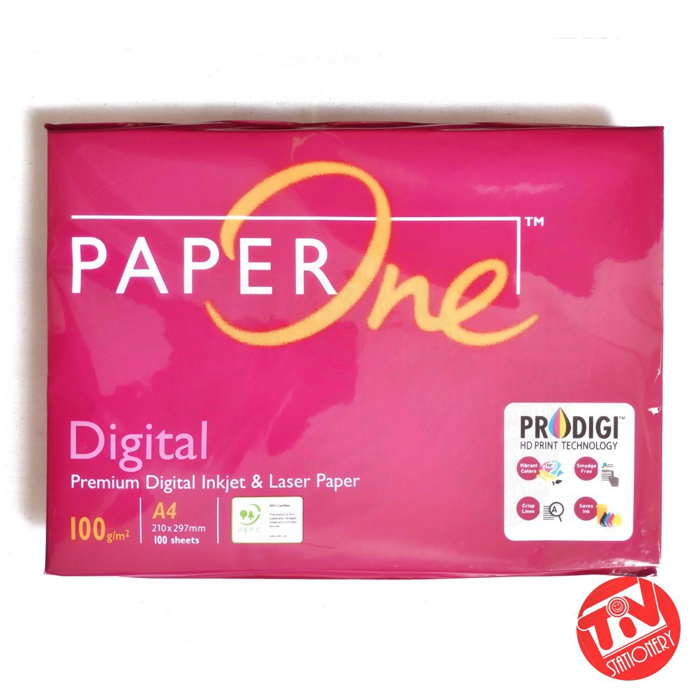 

Kertas HVS PaperOne A4 100 gsm (1 pack = 100 sheets)