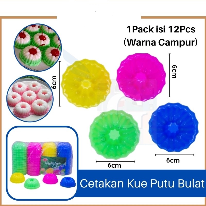 Cetakan Kue Putu Ayu Set 12 Pcs Bulat Segi / Talam / Puding / Bolu / Coklat