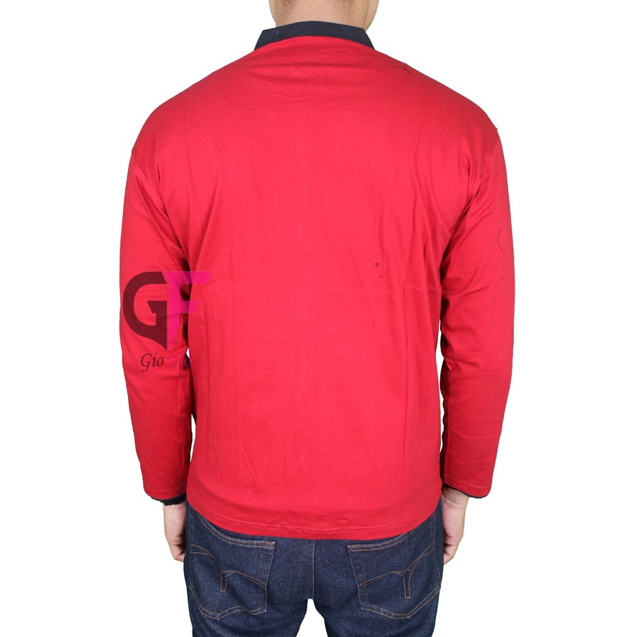 GIOFLO Baju Koko Pria Terbaru Lengan Panjang Red / KKL 32