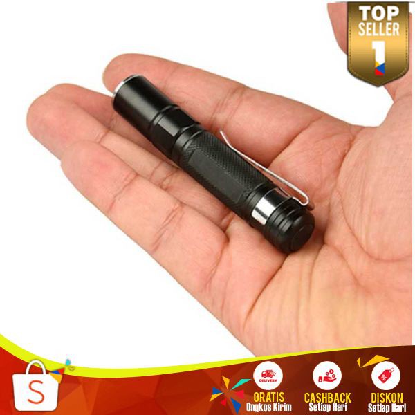 Senter LED Mini TH 24 Cree XPE Q5 2000 Lumens Flashlight Kecil Hemat Energi Perlengkapan Outdoor