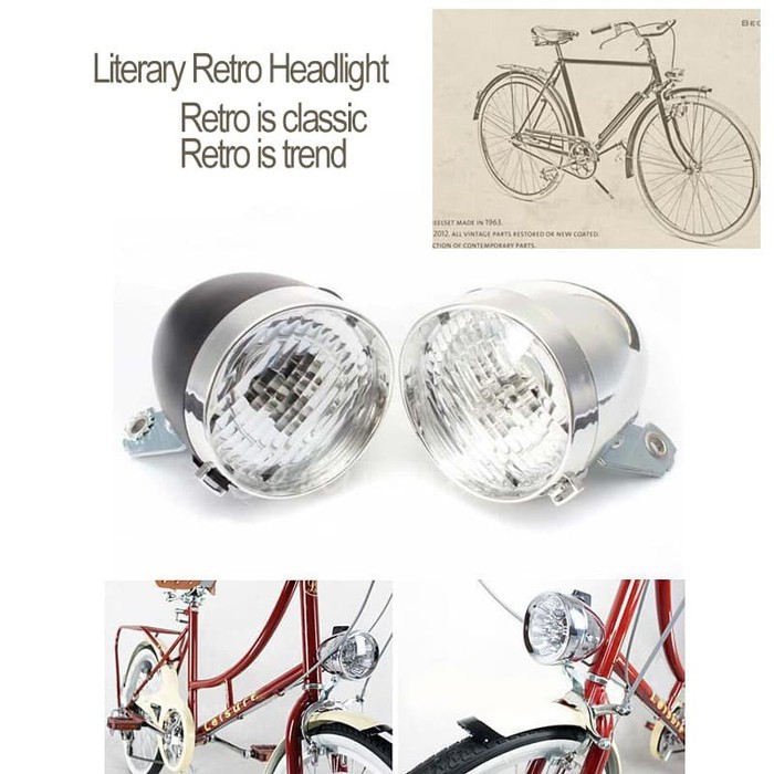 Lampu Depan Sepeda Retro Style FULL BOX