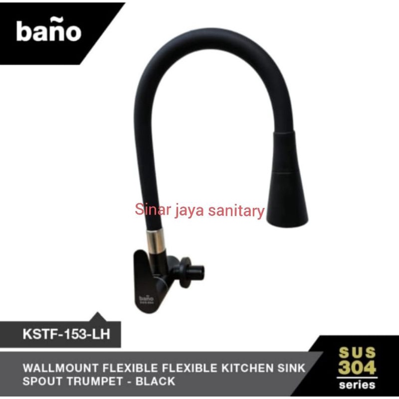 Kran sink flexible bano stainless 304 tembok / Kran flexible tembok hitam