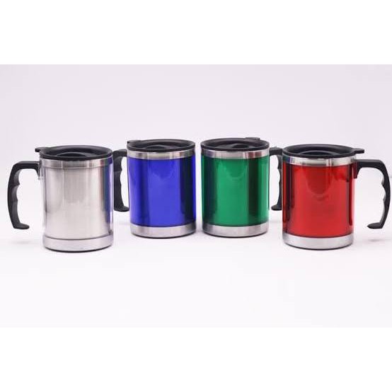 Travel Mug Stainless Warna 450 Ml / Gelas Mug Travel / Gelas Cangkir Kopi 015