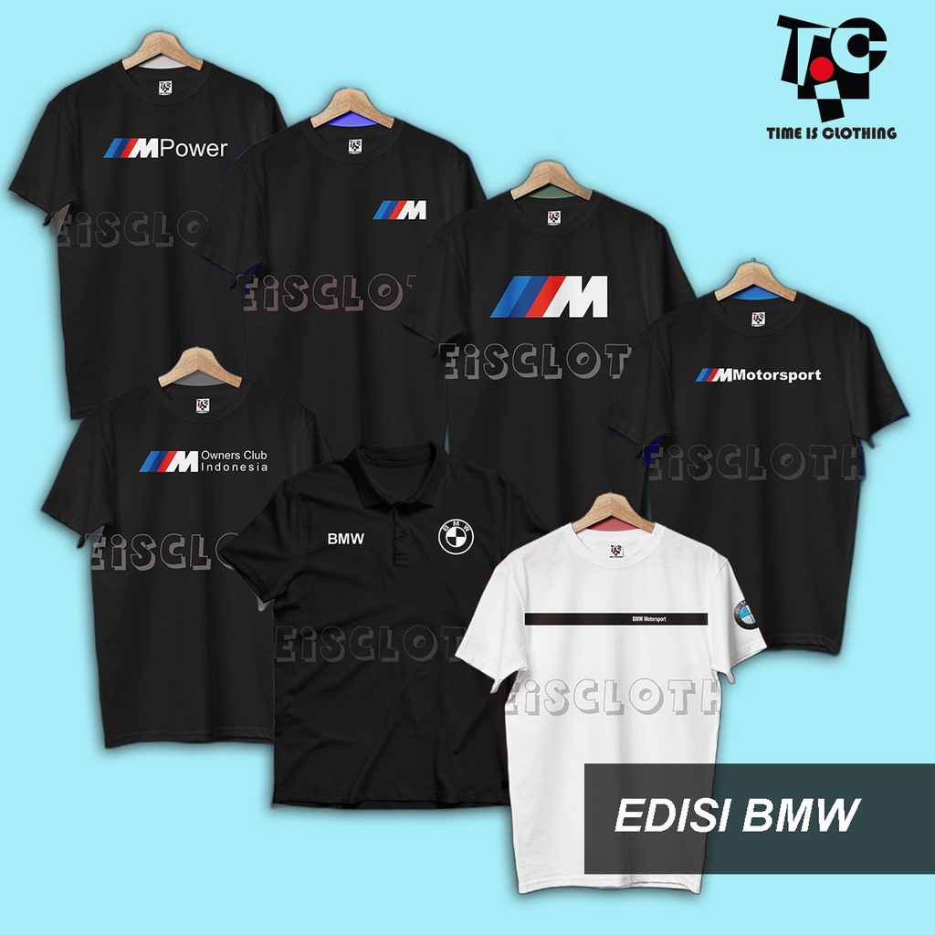 Kaos Baju 30S Distro LOGO BMW M polos | kaos pria wanita