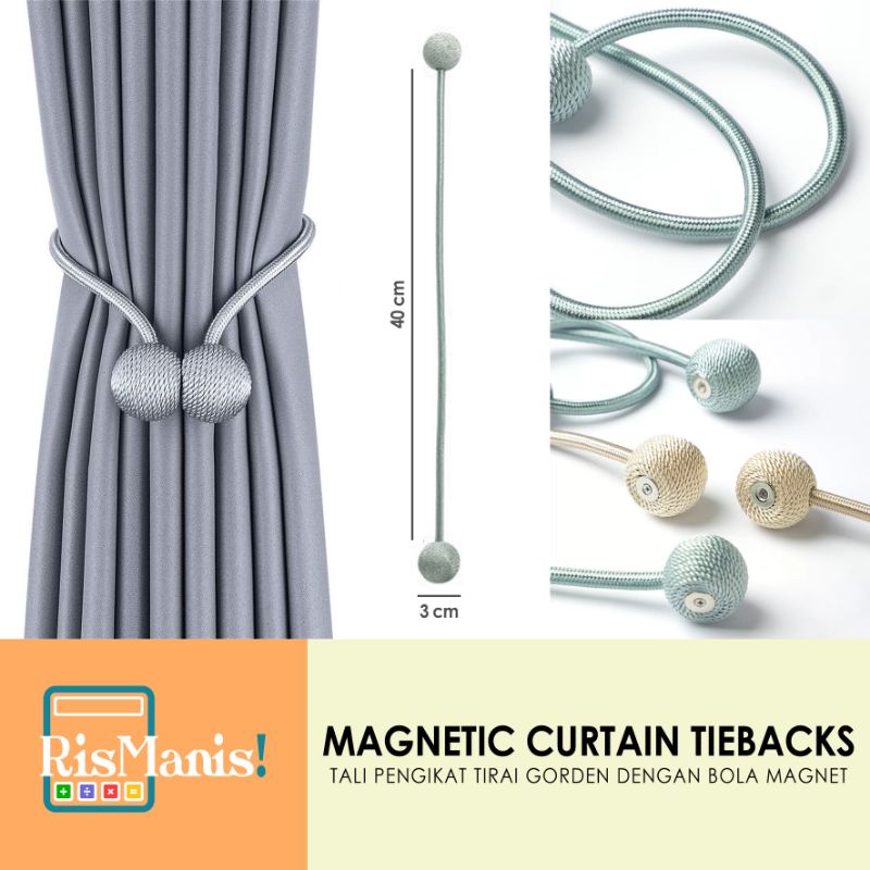 MAGNETIC CURTAIN TIEBACKS - Tali Pengikat Tirai Jendela Tasel Ikat Cantik Magnet Pita Hiasan Gorden