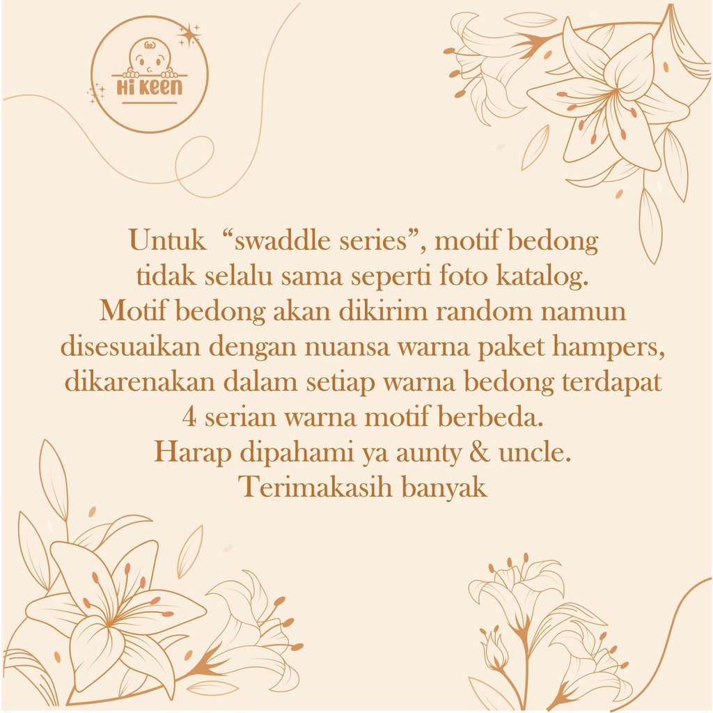 Hikeen baby hampers swaddle series baby girl &amp; baby boy kado lahiran bayi dengan bedong baby gift set premium