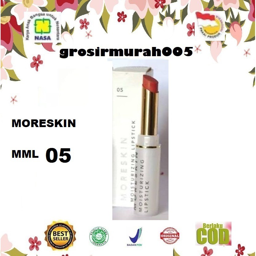 Lipstik Moreskin Moisturizing Nasa MML05 MERAH BATA 4 GR