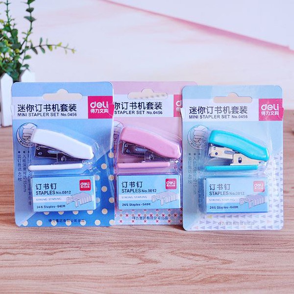 Staples Lucu Anak Sekolah Jepretan Stapler Cewek Set Mini Kecil