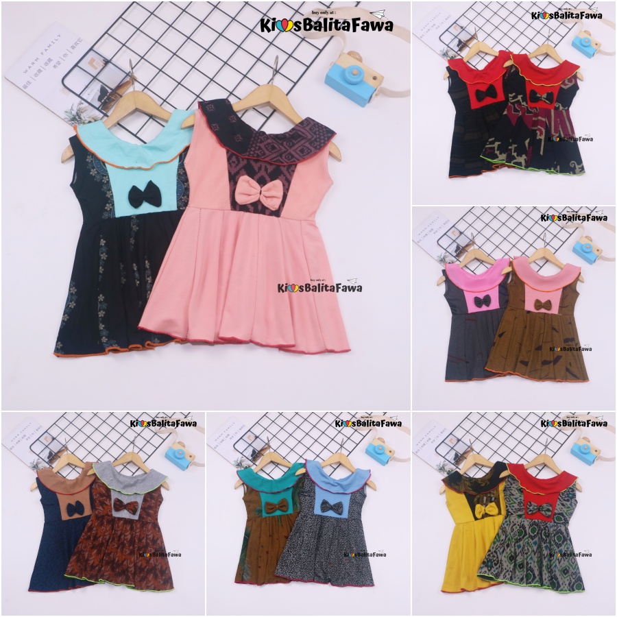 Dress Batik uk Bayi 0-12 Bulan / Dres Anak Perempuan Pakaian Baju Atasan Pesta Formal Kids Baby Gaun