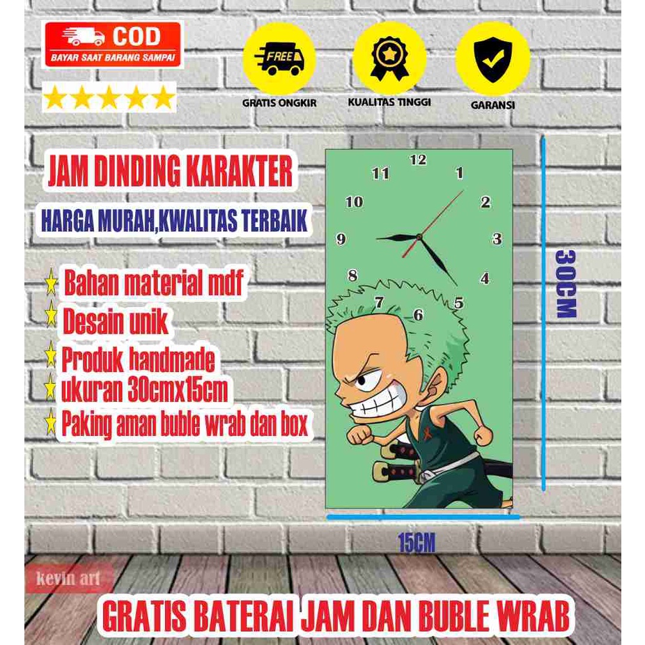 JAM DINDING BESAR ONEPICE UNIK KEREN LUFFY KOLEKSI ANIME DEKORASI DINGDING POSTER KAYU HIASAN TEMPEL TEMBOK TERBARU MINIMALIS MURAH