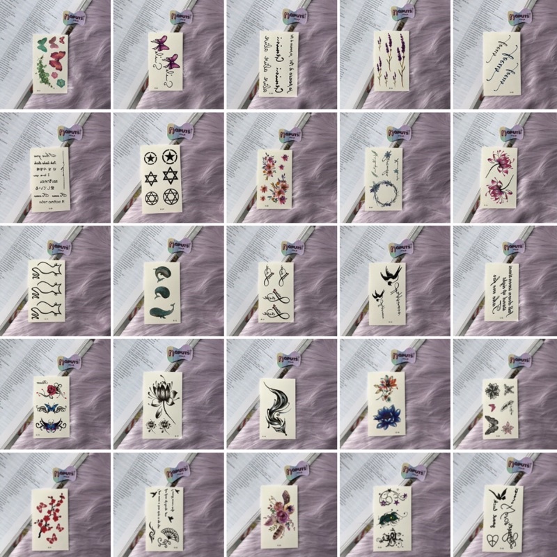 Tatto temporer Motif E / temporary tattoo tulisan bunga Tahan air / fake tattoo / cod / Stiker tatto
