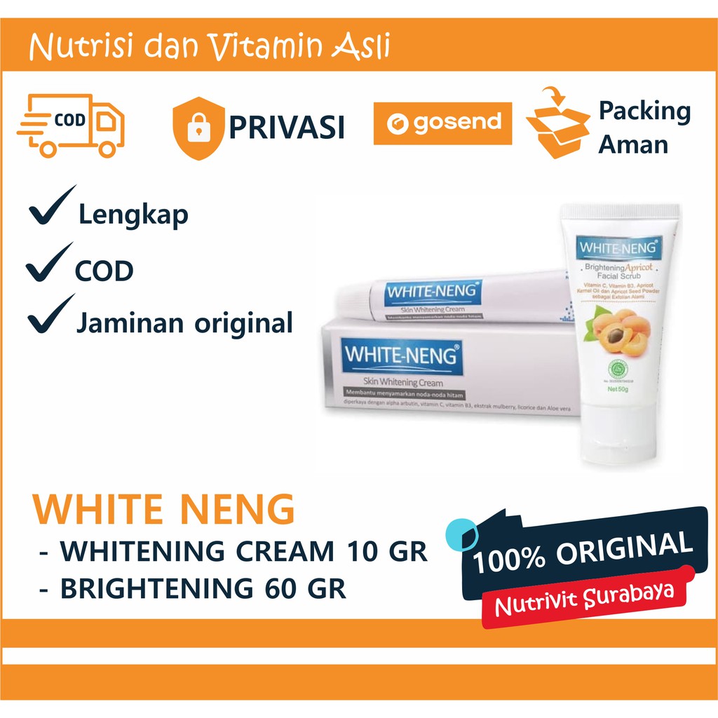 White Neng Skin Whitening Cream &amp; Brigthening Face Wash - WHITENENG PEMUTIH WAJAH BPOM