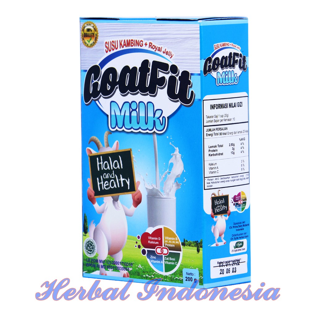 

GOATFIT MILK PUTIH susu Kambing ettawa plus Royal jelly