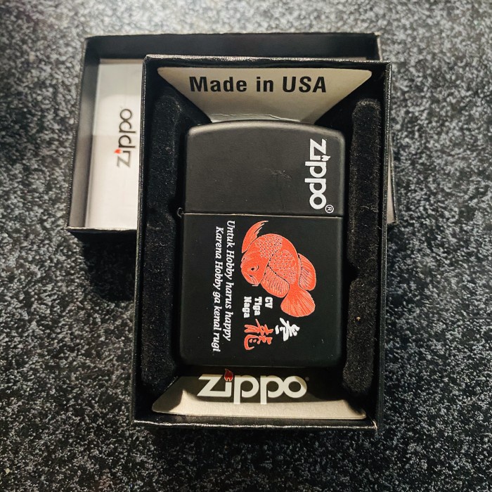Custom ZIPPO Grade Ori Print UV Korek Api Lighter-1/2Sisi-Design Bebas - Putih, 2 SISI