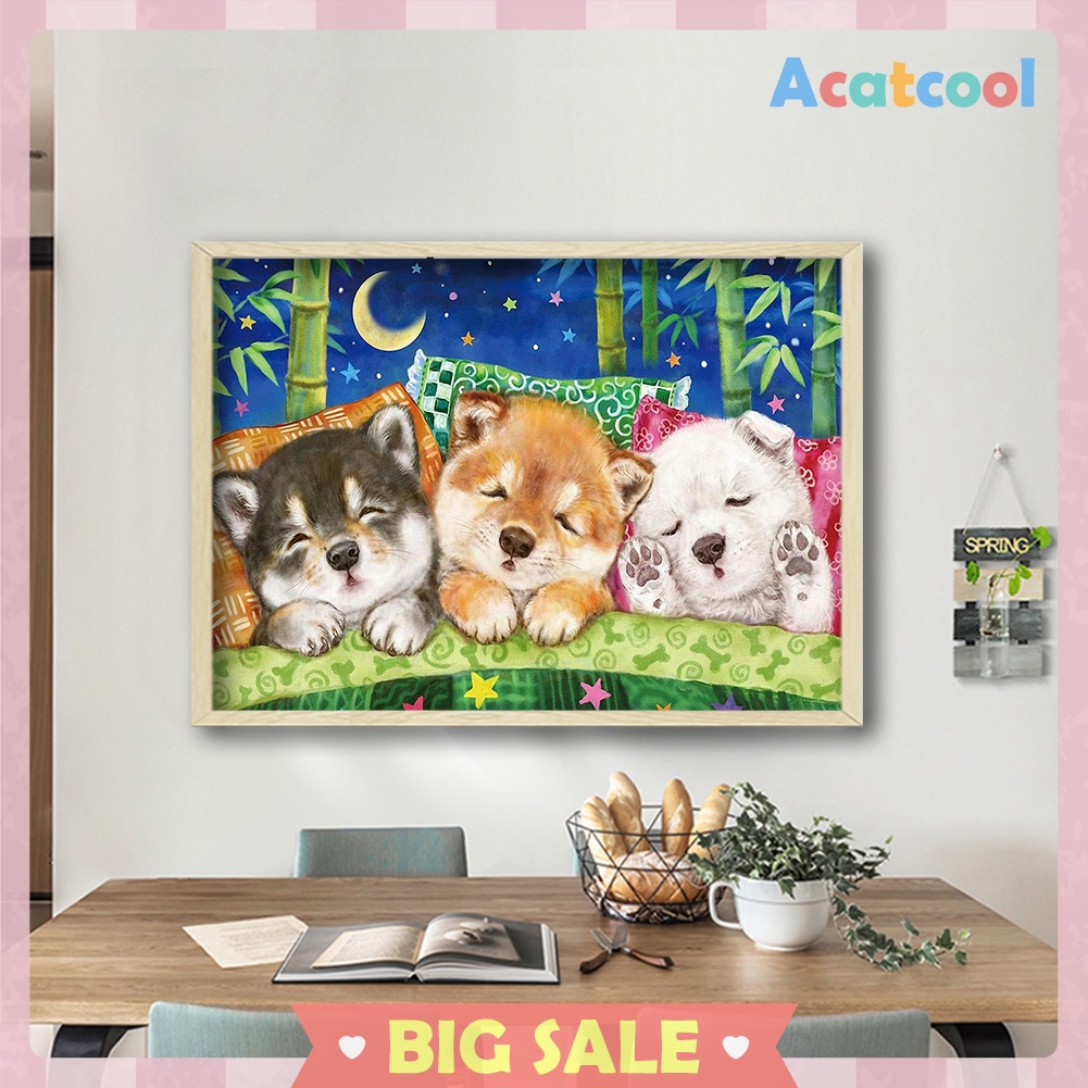 Dog Diamond Painting 5D DIY Full Round Drill Mosaic Animal Rhinestone Kits