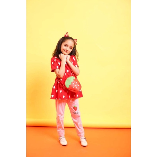 Set Tunik Fruity Tuty Jovanka Label 2-10 th Free Tas Buah