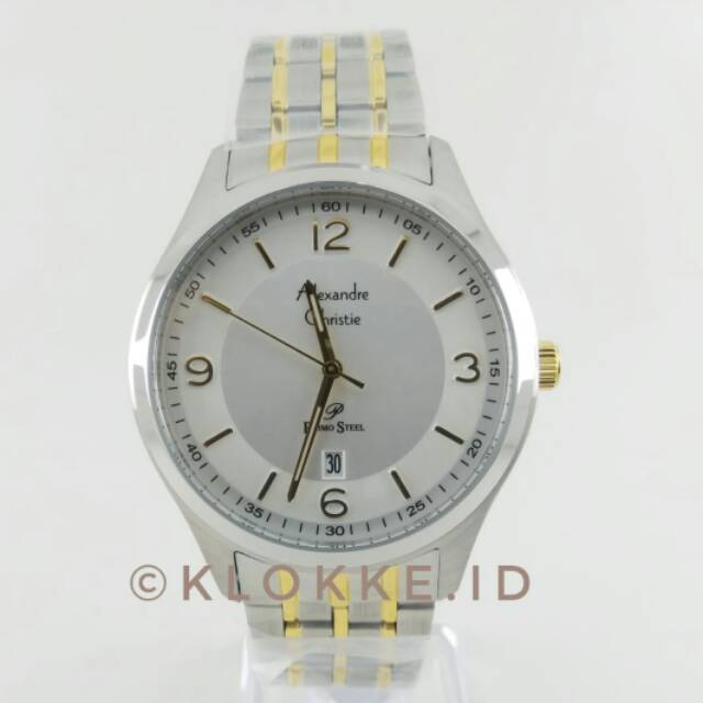 Jam Tangan Alexandre Christie Pria Ac 1010 Rantai Kombinasi Gold