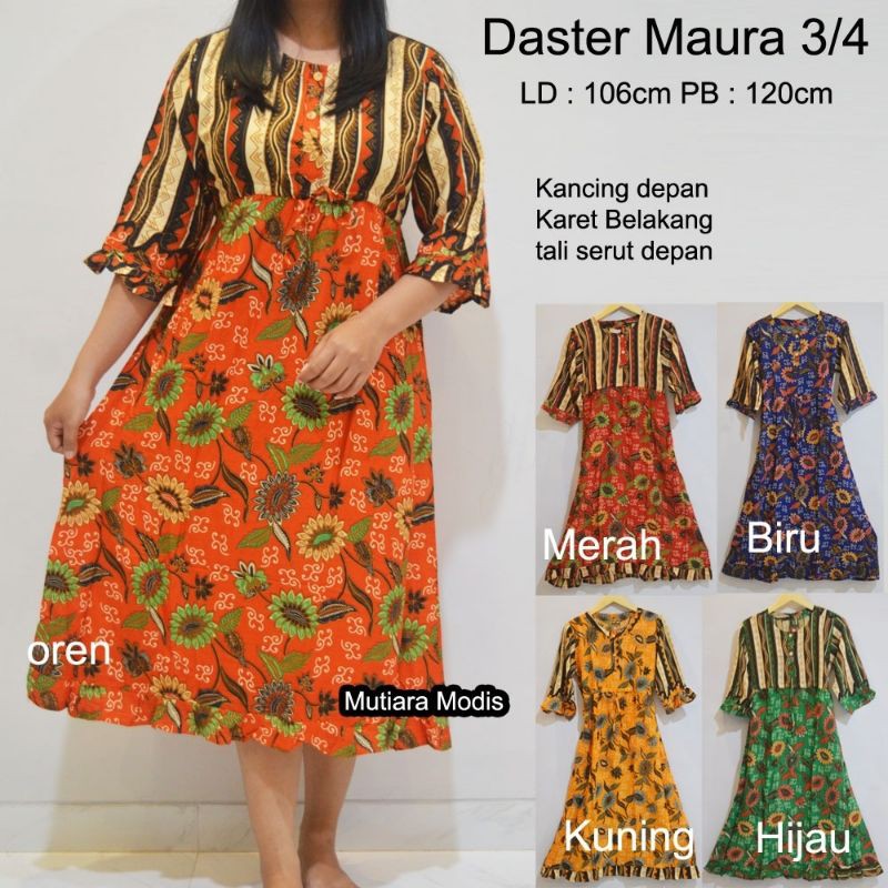 Daster maura 3/4 daster murah daster serut tali tengah | daster ibu grosir daster mutiara