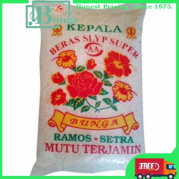 

BERAS BUNGA 5LT 5KG 10KG 20KG 25KG 50KG RAMOS SETRA SUPER