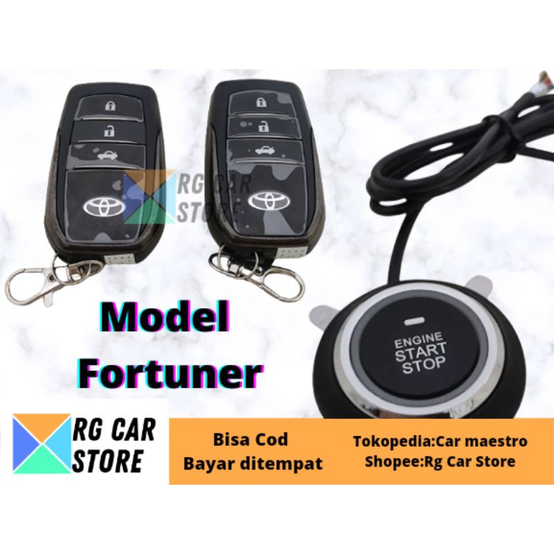 CAR ALARM KEYLESS PUSH BUTTON ENGINE START/STOP KOMPLIT MODEL FORTUNER