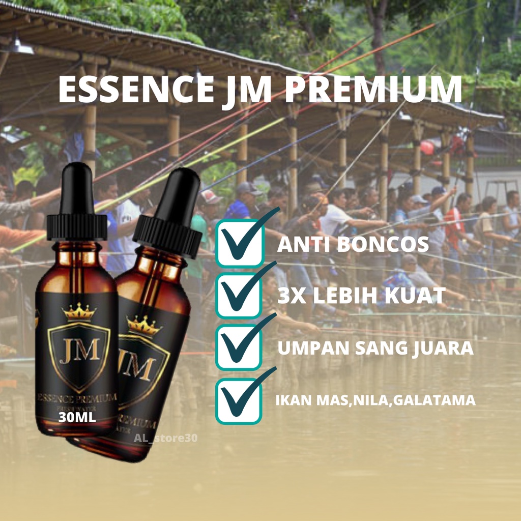 essen ikan mas, umpan ikan nila, umpan ikan mas, umpan mancing, essen jm premium original, umpan pan