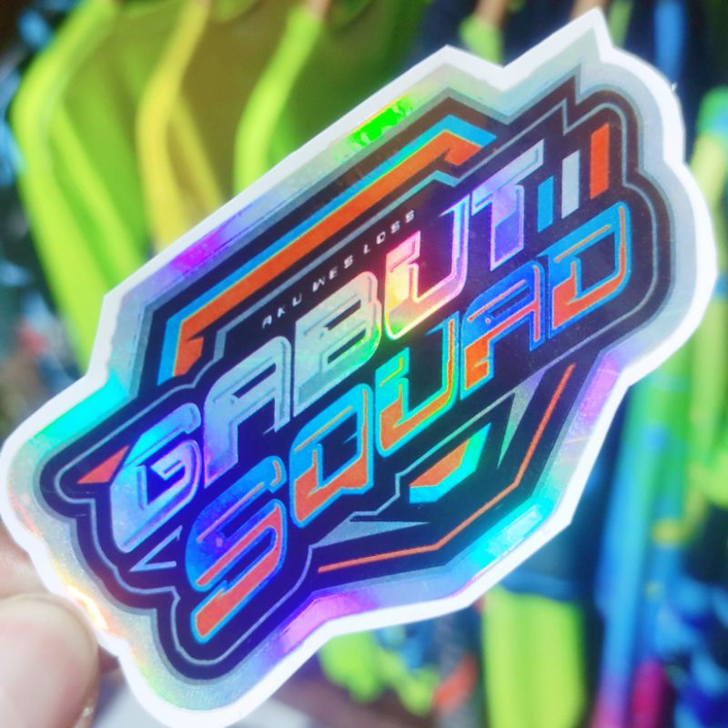 Stiker gabut squad hologram