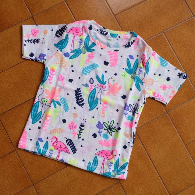 KAOS ANAK ADEM PRINTING SUMMER FLAMINGGO