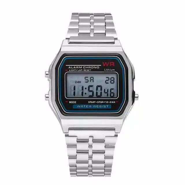 (G_W) Jam Tangan Wanita Digital Kotak Rantai Model Casio