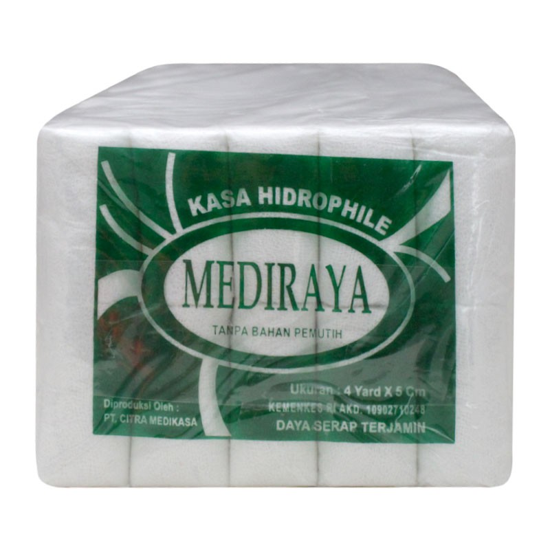 Kasa Gulung Verban MEDIRAYA 5 cm X 4 yard isi 100 Rol