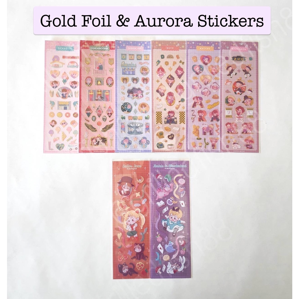 

[CEK VARIASI] BANGTAN Premium Sticker Gold Foil Aurora Hologram Stiker RM JIN SUGA J-HOPE JIMIN V JUNGKOOK