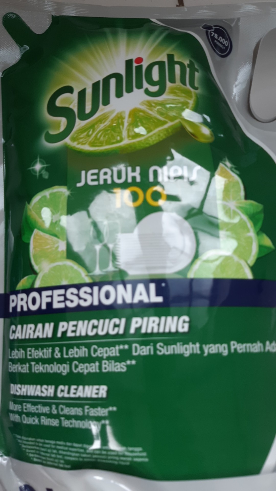 Sunlight 2l Professional Sabun Cuci Piring Jeruk Nipis 2000ml Refill