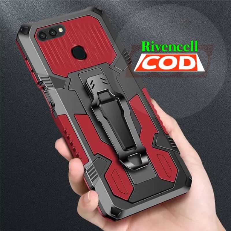 Soft Case Oppo A12 A5S A7 2018 F9 Pro A3S A1K A11K F7 Youth Belt Clip Robot Hard Hybrid Leather Flip