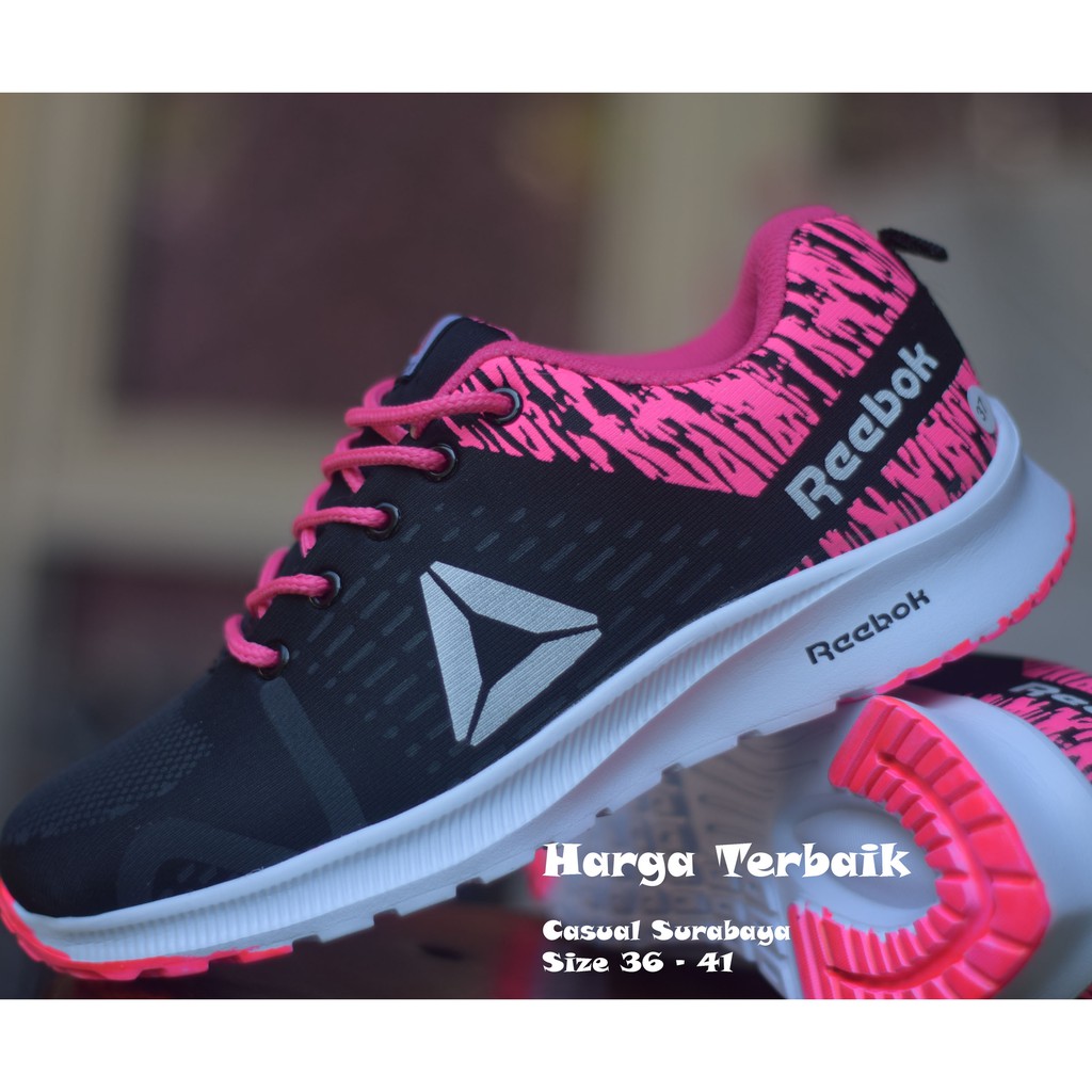 Sepatu Sneakers Olaharga Pria Wanita Zumba ReebokHitam Pink - Juragan1