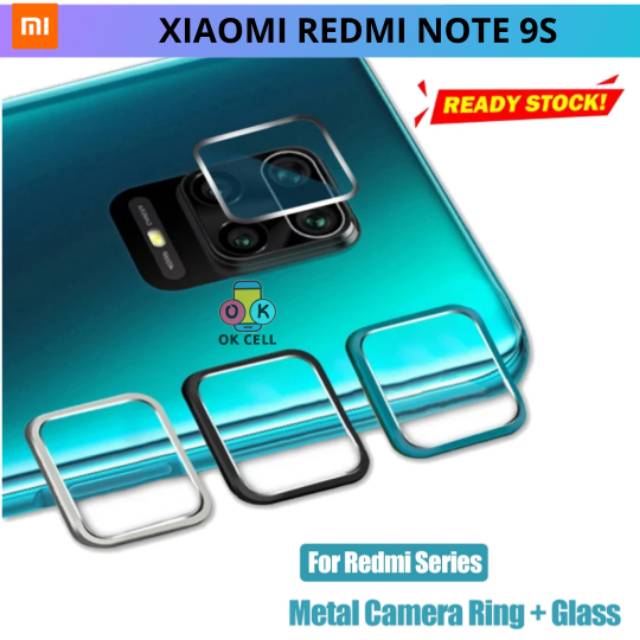 2in1- Ring Glass Camera Xiaomi Redmi Note 9 s -Ring Kamera Redmi Note 9s Pelindung Lensa Kamera